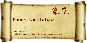 Mauer Tarziciusz névjegykártya